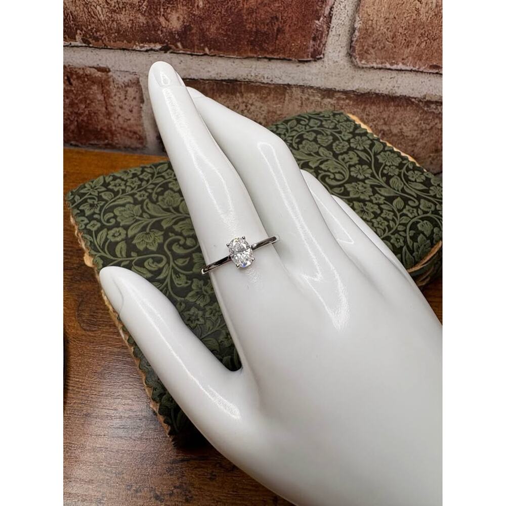 Size 10 - Oval Cut Moissanite Solitaire Ring 1.0 CTW - 925 Sterling Silver